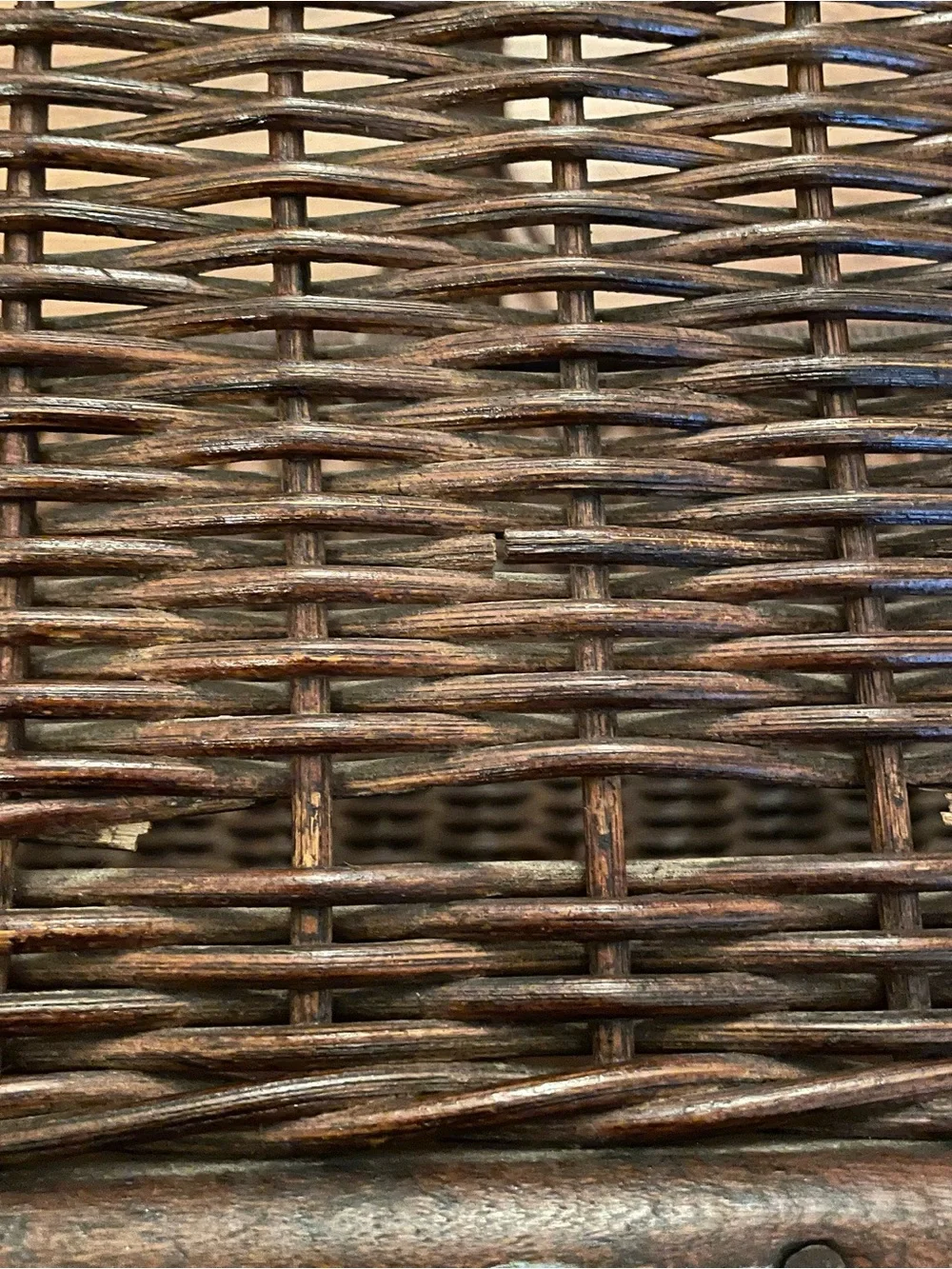 Vintage Wicker & Rattan Magazine Rack Holder Canterbury Boho Chic Mid Century